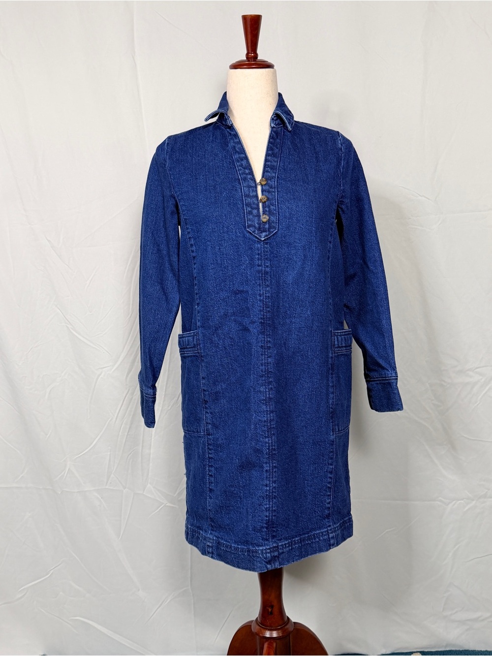 LOFT Indigo Denim Tunic Dress, boho, casual, minimalist
